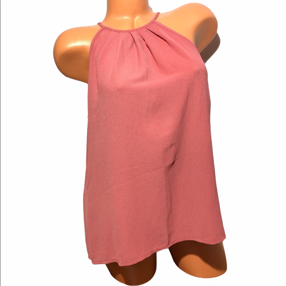 Mind Code Womens Coral Textured Polyester Halter Top Size M
